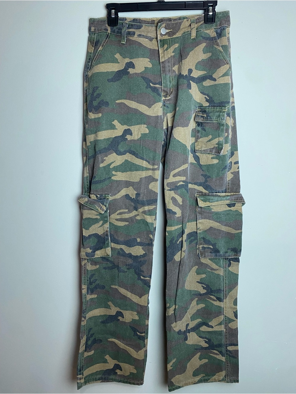 SHEIN Green Camouflage Boot Cut Cargo Pants